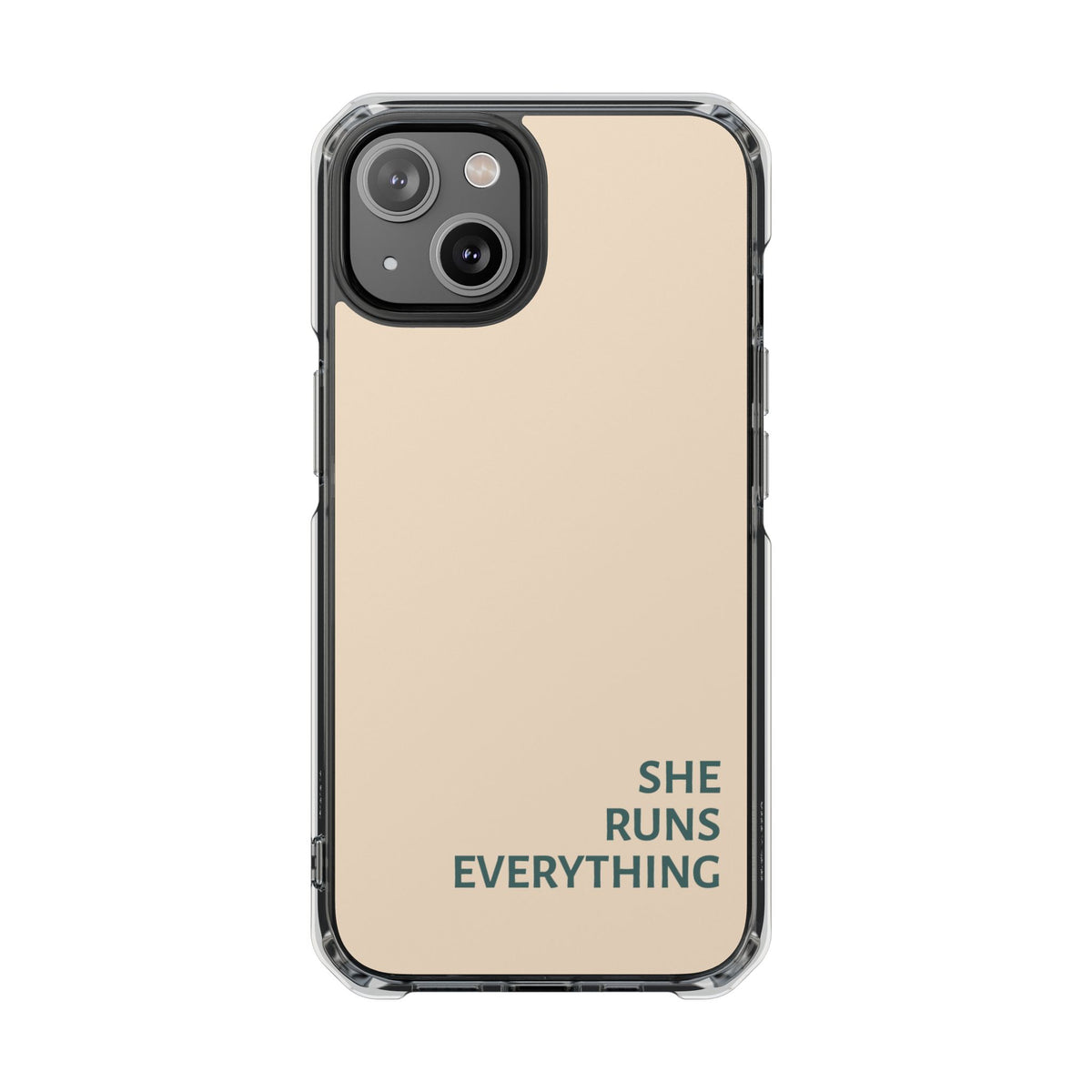 SHE RUNS EVERYTHING Peach Phone Case, iPhone 14 15 16 17