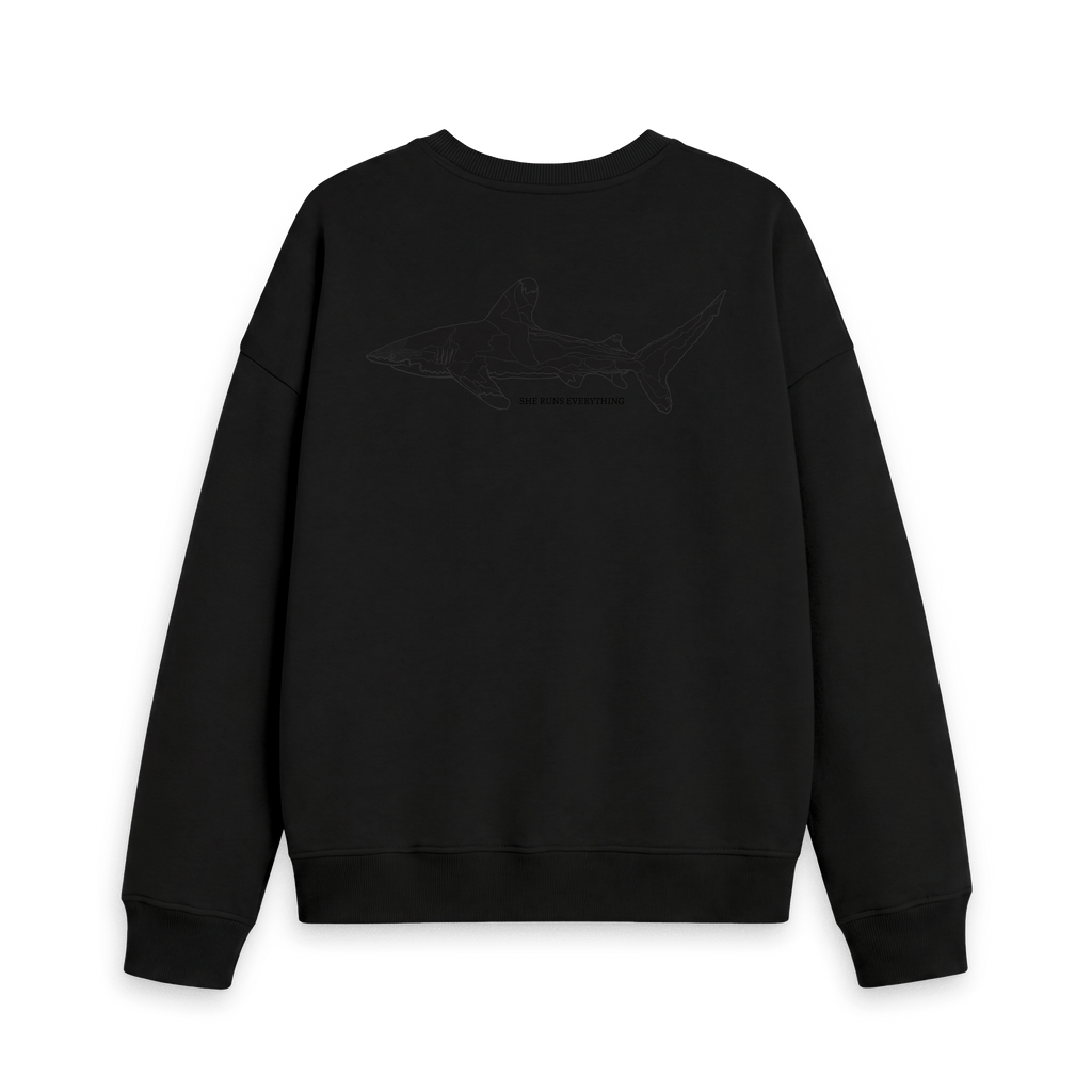Black Printed Sweater Back