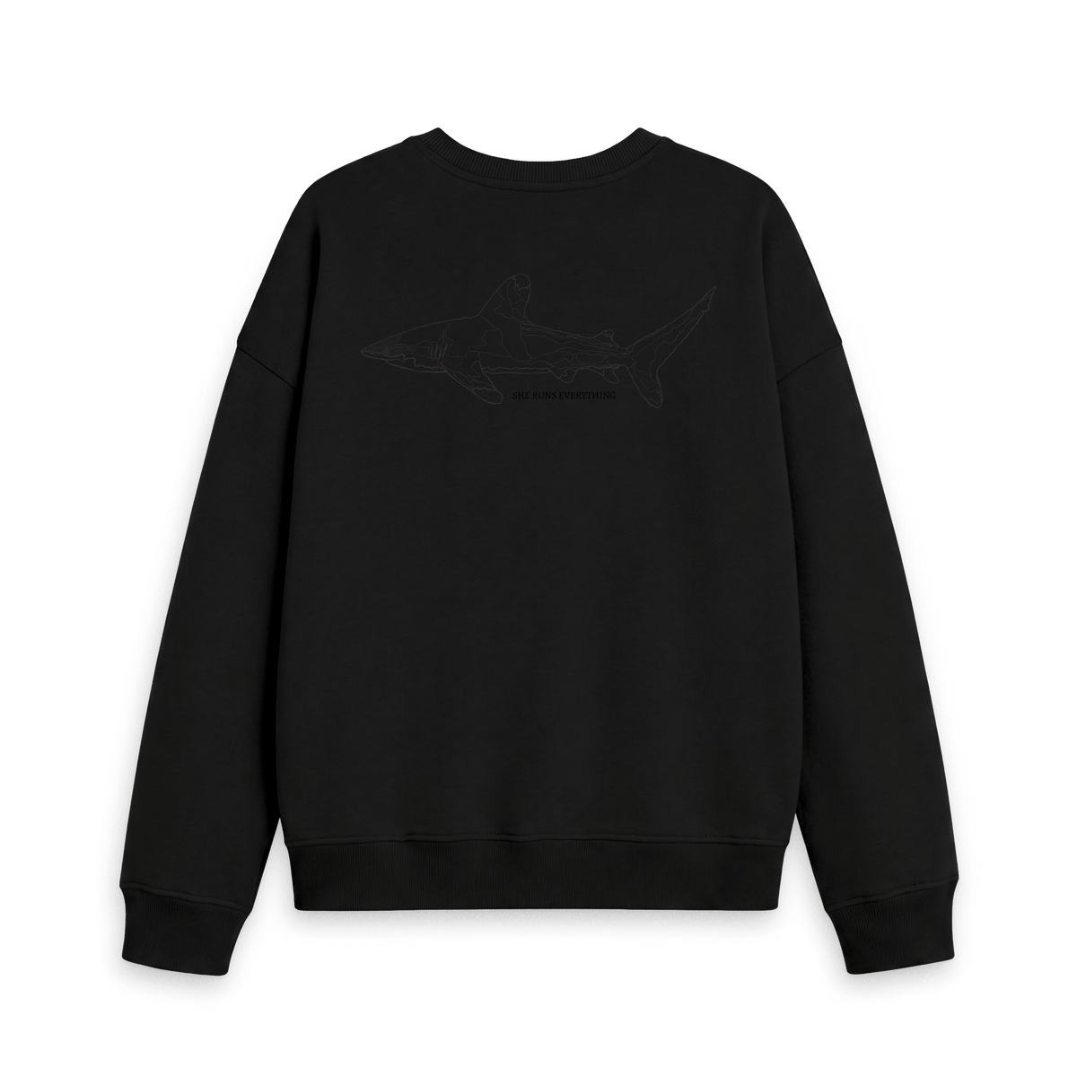 Black Printed Sweater Back