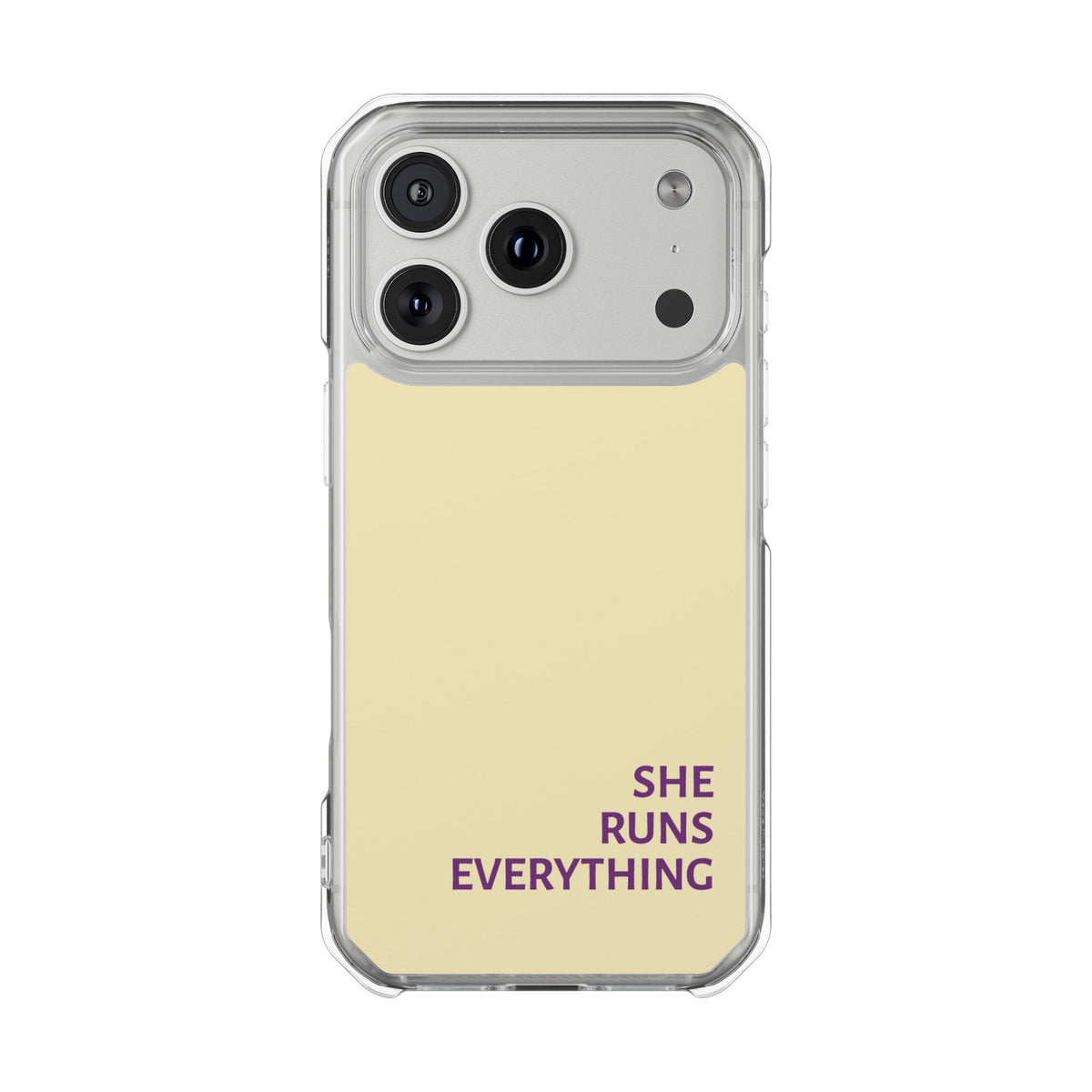 SHE RUNS EVERYTHING Butter Yellow Phone Case, iPhone 14 15 16 17