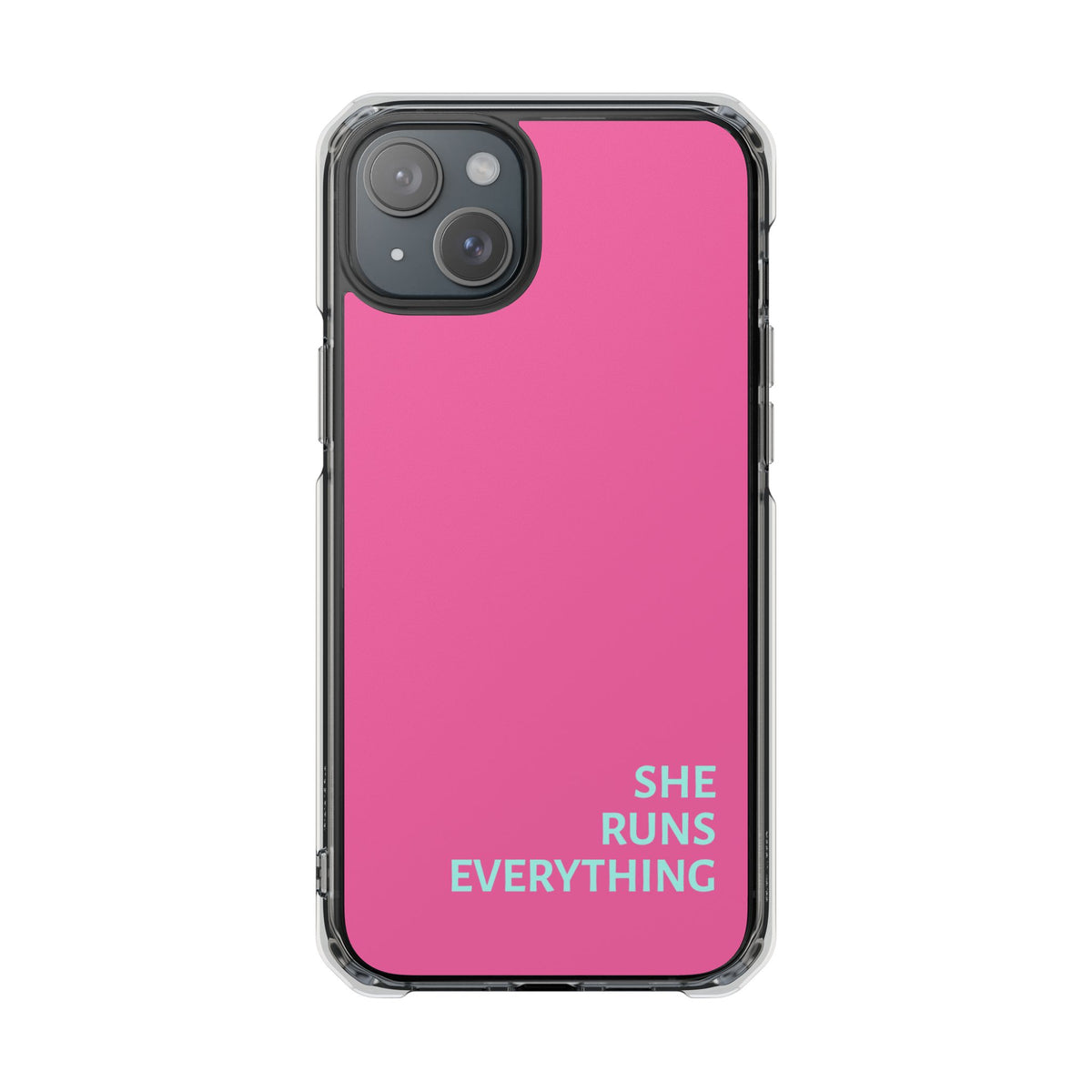 SHE RUNS EVERYTHING Vibrant Pink Phone Case, iPhone 14 15 16 17