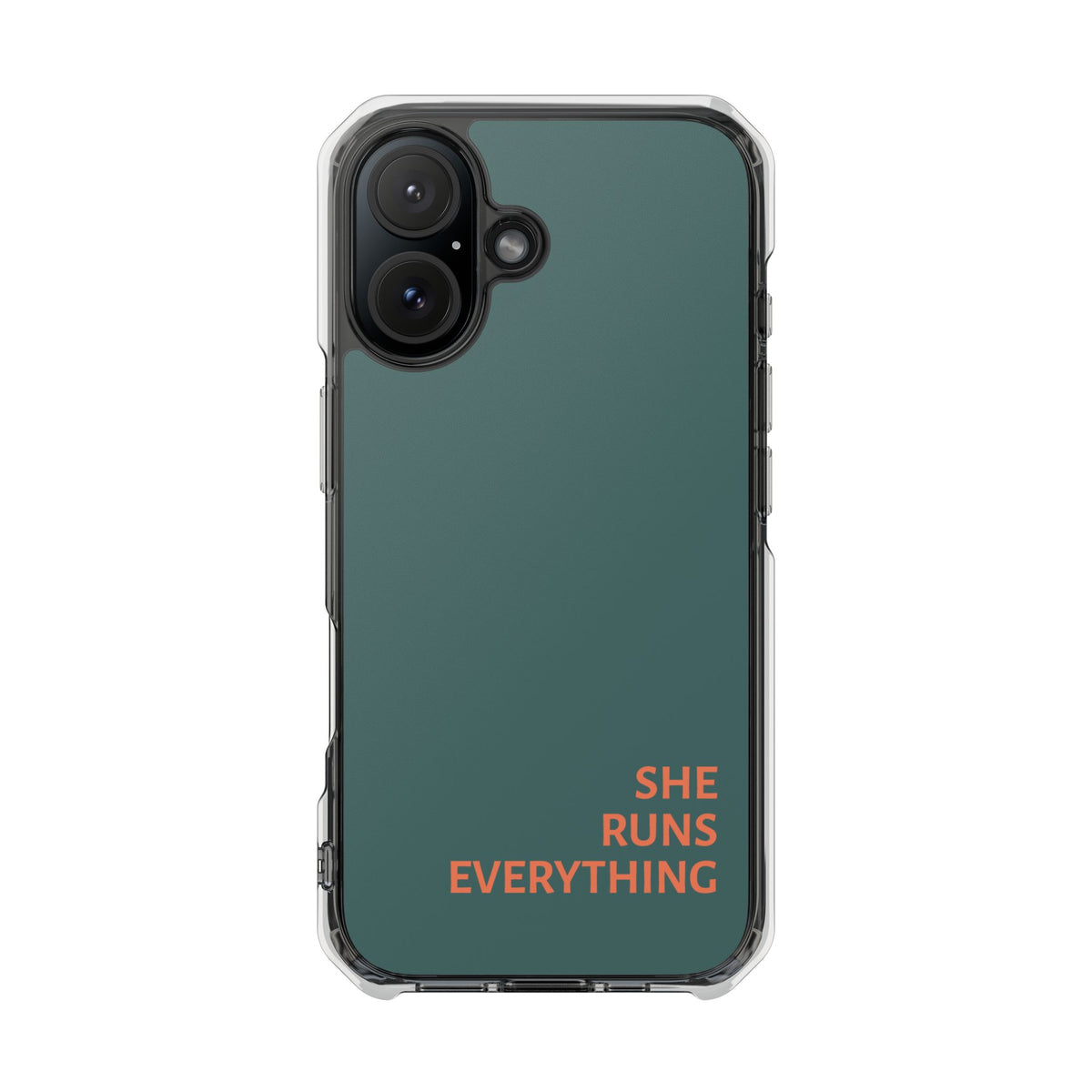 SHE RUNS EVERYTHING Teal Phone Case, iPhone 14 15 16 17