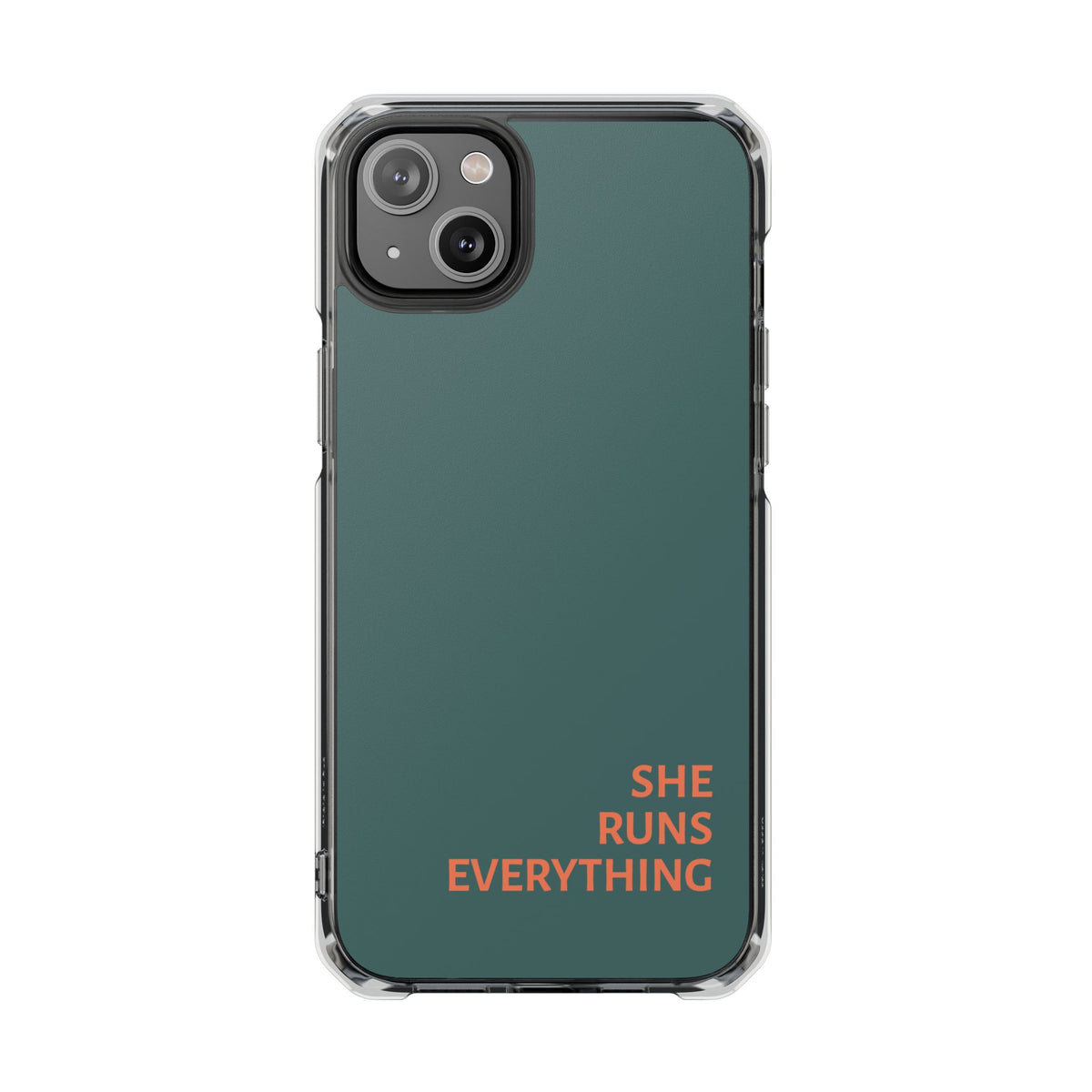 SHE RUNS EVERYTHING Teal Phone Case, iPhone 14 15 16 17