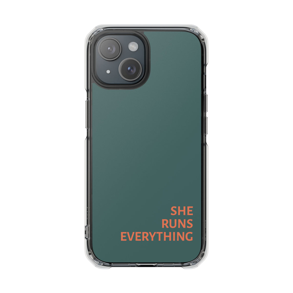 SHE RUNS EVERYTHING Teal Phone Case, iPhone 14 15 16 17