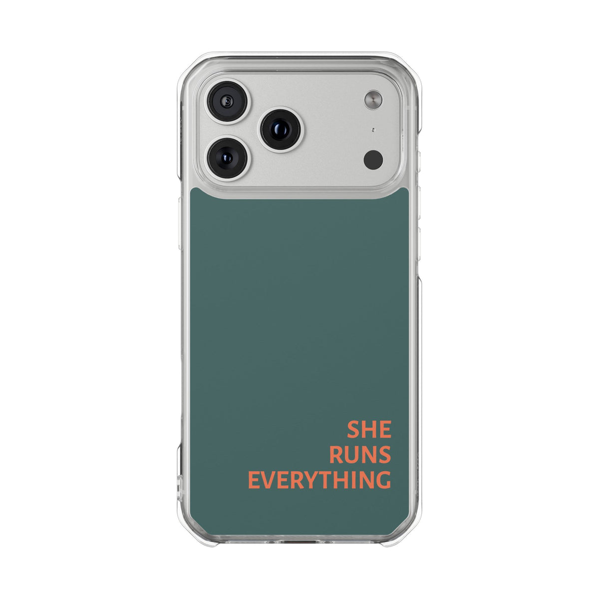 SHE RUNS EVERYTHING Teal Phone Case, iPhone 14 15 16 17