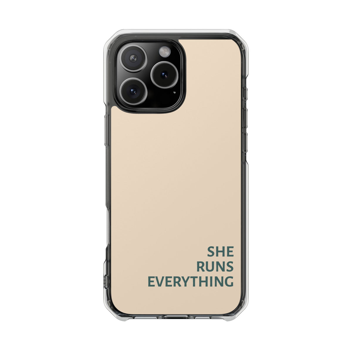 SHE RUNS EVERYTHING Peach Phone Case, iPhone 14 15 16 17