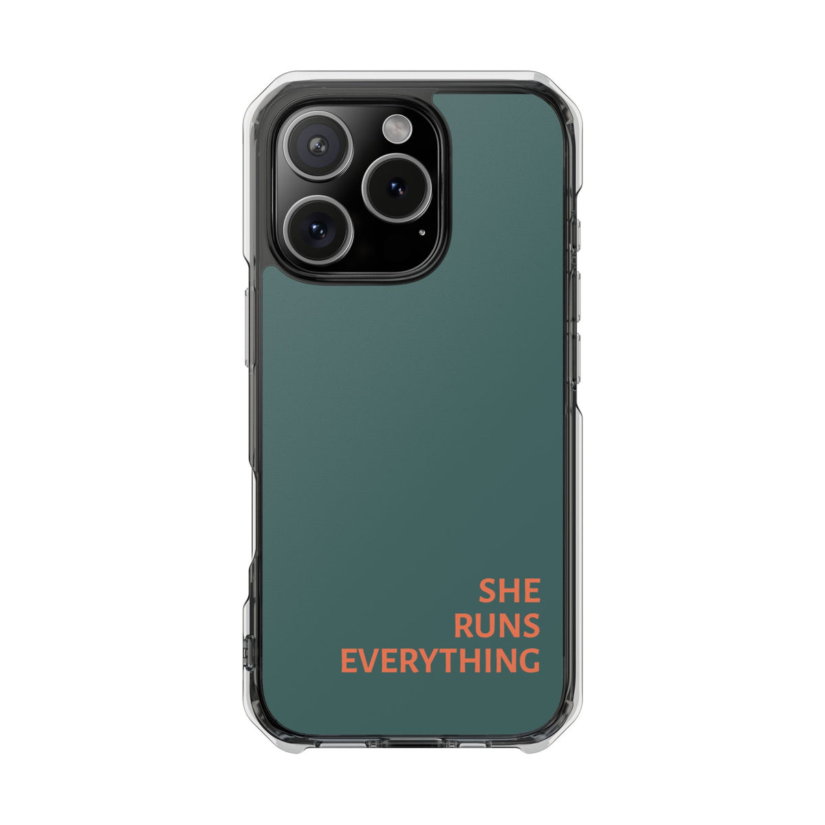 SHE RUNS EVERYTHING Teal Phone Case, iPhone 14 15 16 17