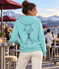 Annabel Cross Neck Hoodie – Women’s Ski Back Print Hoodie | Heavyweight 330gsm