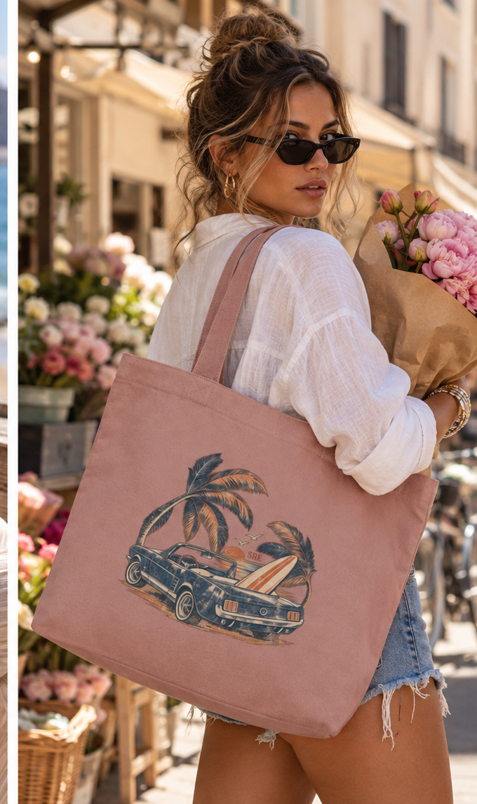 Matilda Large Tote | Premium Heavyweight Cotton Canvas | Vintage Dusky Pink | 30L