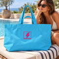 Retro Lightning Bolt Oversized Tote Bag | 100% Recycled Cotton | Embroidered Heavyweight Canvas Shopper | SHE RUNS EVERYTHING