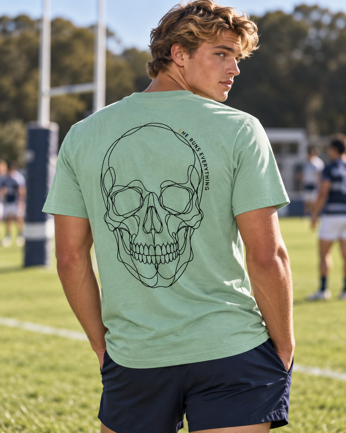 Sam Tee | Men’s 100% Organic Cotton Skull T-Shirt | She Runs Everything