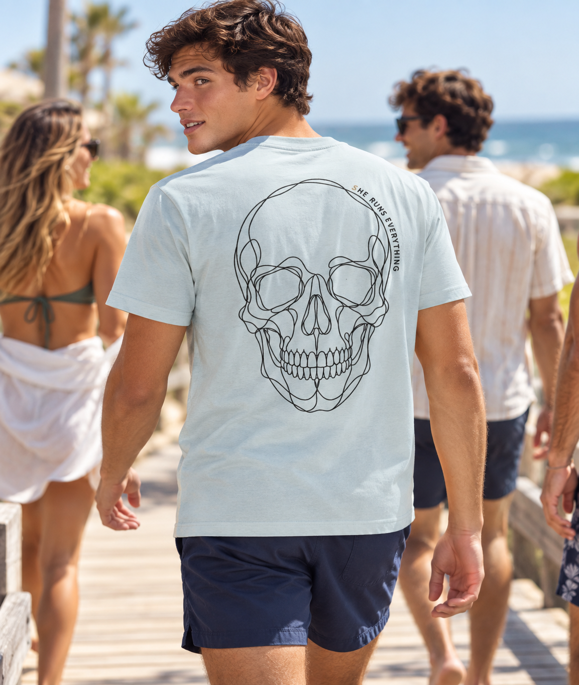 Sam Tee | Men’s 100% Organic Cotton Skull T-Shirt | She Runs Everything