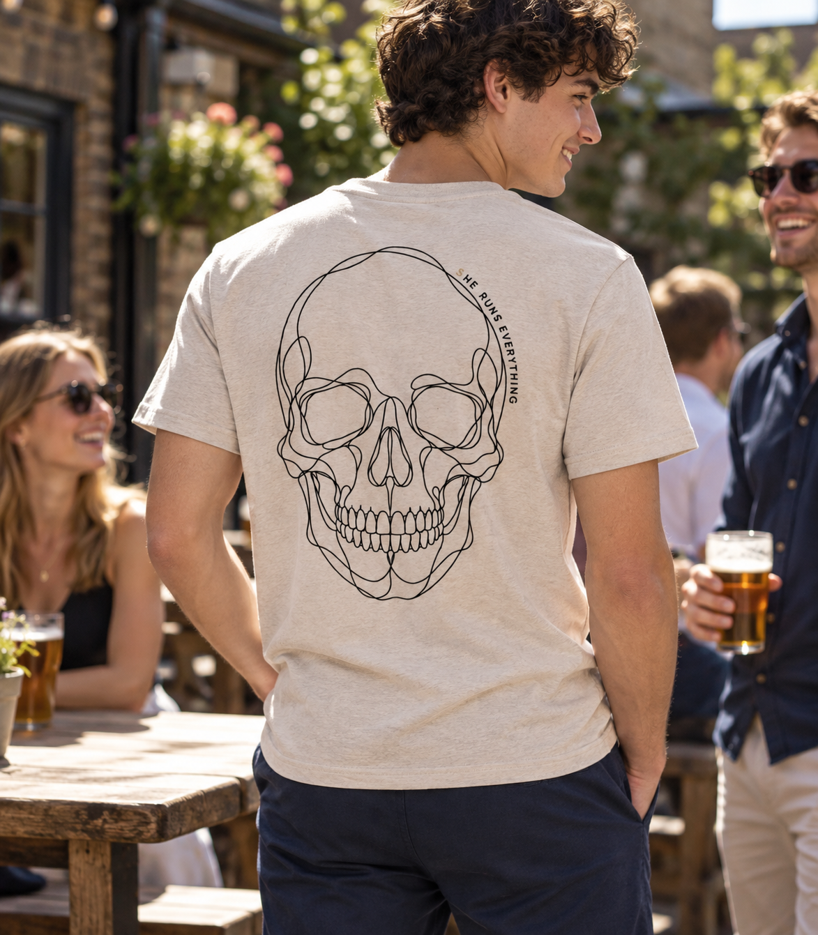 Sam Tee | Men’s 100% Organic Cotton Skull T-Shirt | She Runs Everything