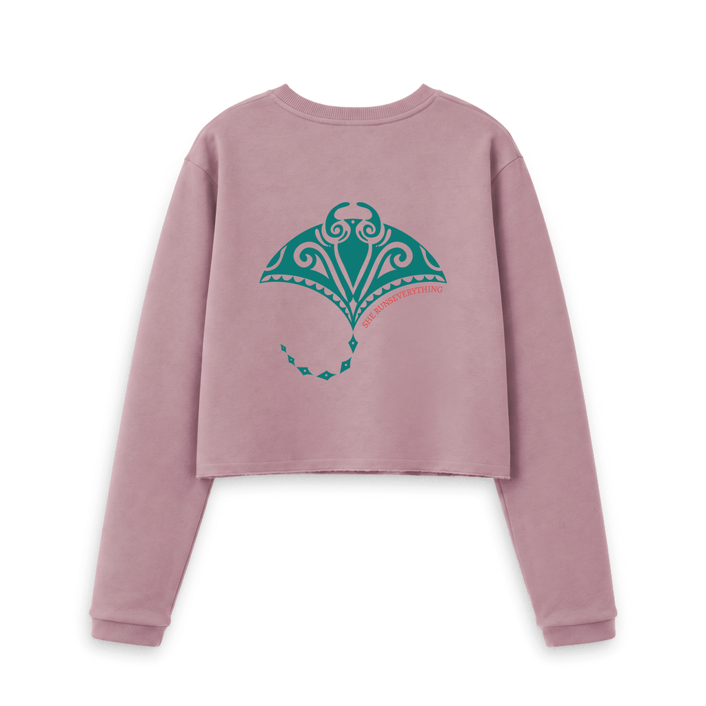 Mauve Printed Boxy Jumpers Back