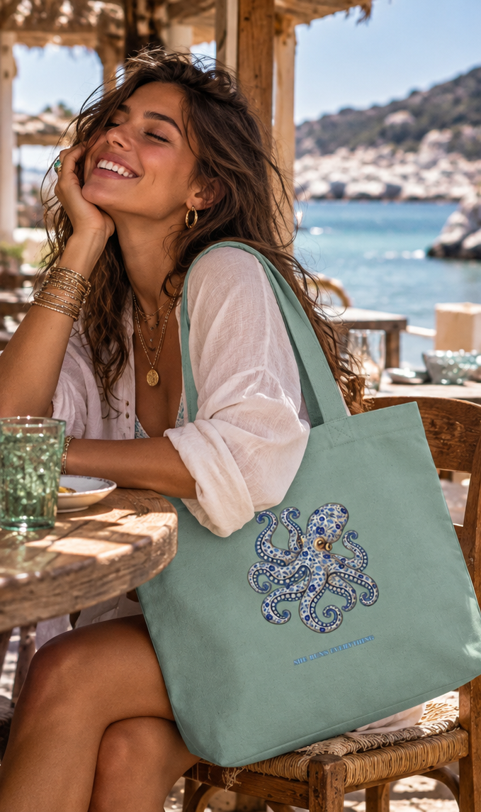 Frances Large Tote | Premium Heavyweight Cotton Canvas | Green | 30L