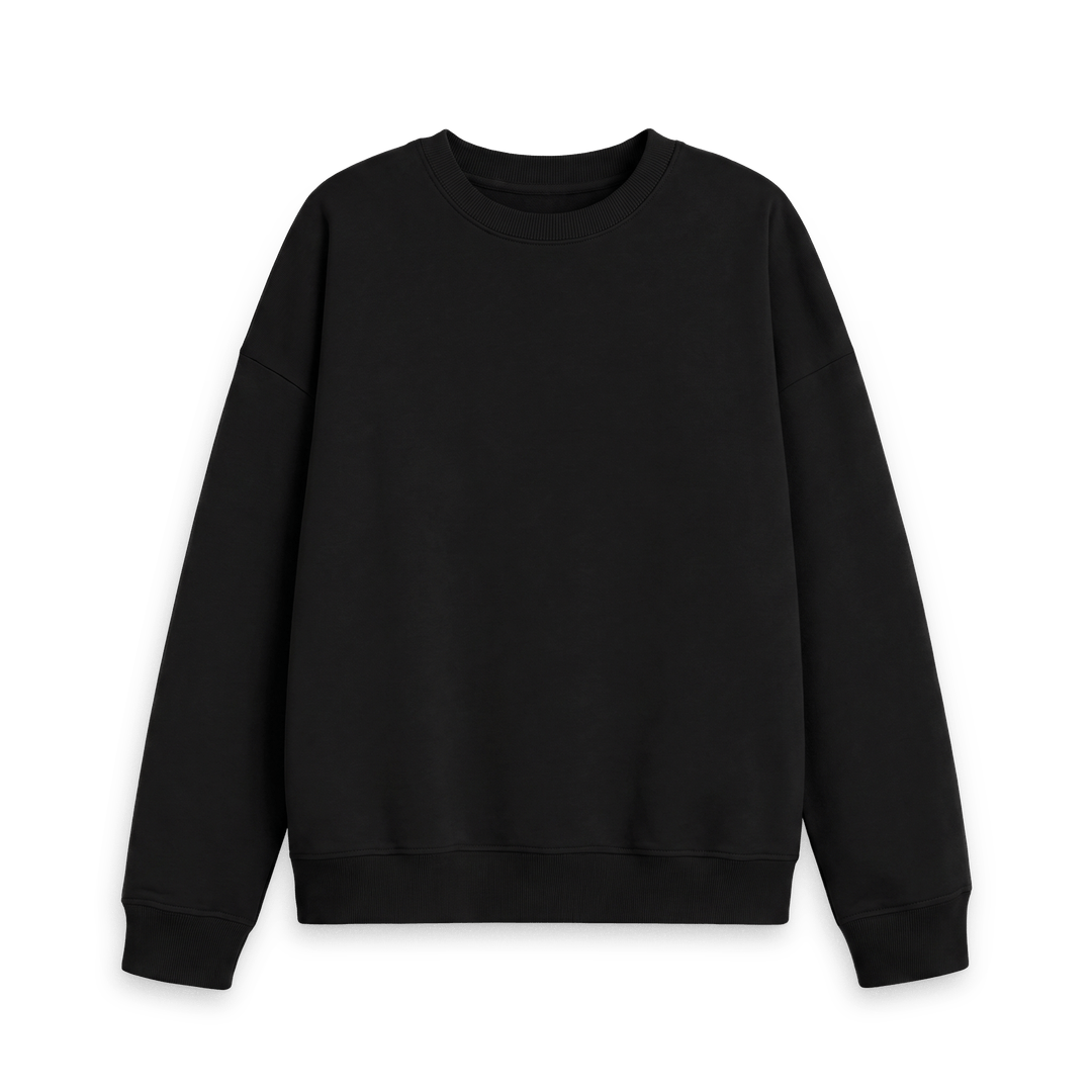 Black Printed Sweater Front
