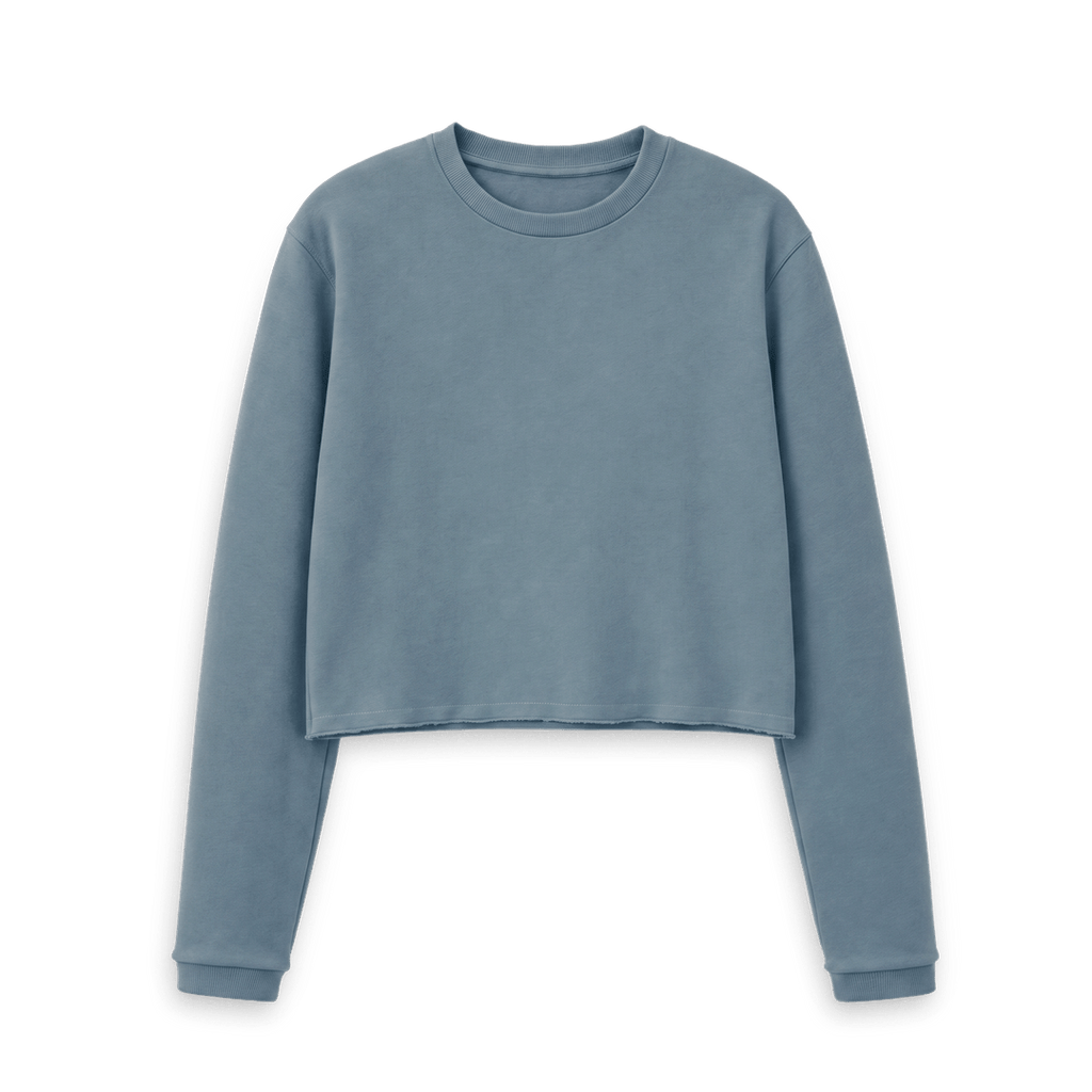 Stone Blue Printed Boxy Jumpers Front