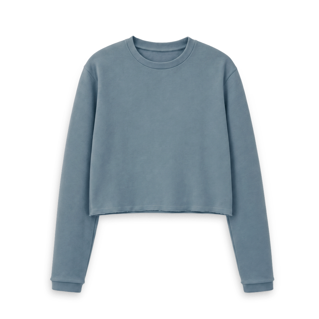 Stone Blue Printed Boxy Jumpers Front